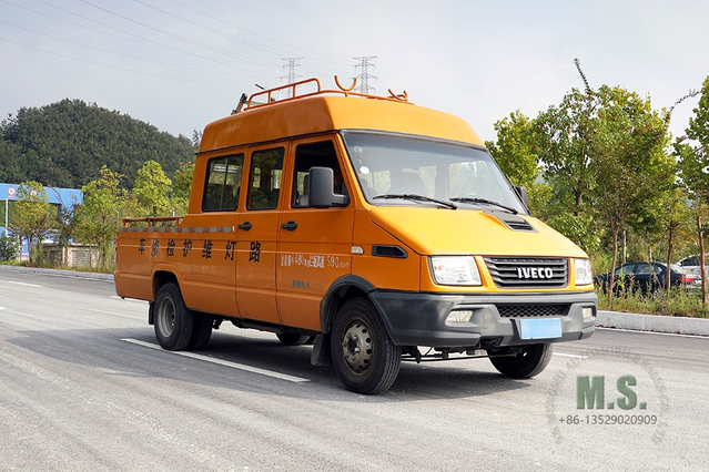 Caminhão de resgate de engenharia de duas fileiras 4 * 4 Iveco_ Caminhão de reparo de resgate elétrico de 111 hp_ Fabricante de conversão de veículos especiais de exportação de cabeça curta Iveco