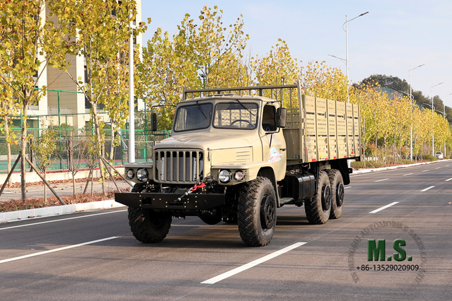 Dongfeng Caminhão off road EQ2100 de seis unidades_6 * 6 190hp Cabine pontiaguda de linha única Caminhão com caixa de carga alta_AWD Veículo especial de exportação