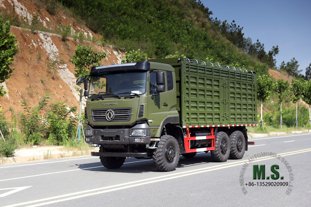 Dongfeng Caminhão off-road com tração de seis rodas_6 * 6 15T High Container Heavy Duty Truck_340 hp 6WD Caminhão de logística especial para exportação