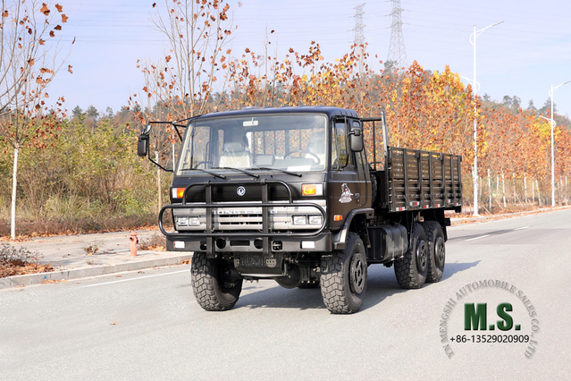 Dongfeng Caminhão off-road 6*6_Black EQ2102 153 Flathead Row a Half Cab Diesel Vehicle_Six Drive Transport Truck Export Special Vehicle