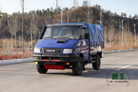 Caminhão off road IVECO azul com tração nas quatro rodas_4 * 4 Caminhão leve de fileira única de cabeça curta com poste de lona_Exportação de veículo para fins especiais