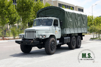 Dongfeng EQ2100 Caminhão fora de estrada de seis unidades_ Caminhão de cabeça pontiaguda de fileira única com postes de lona_ Veículo especial de exportação de veículo 6 × 6