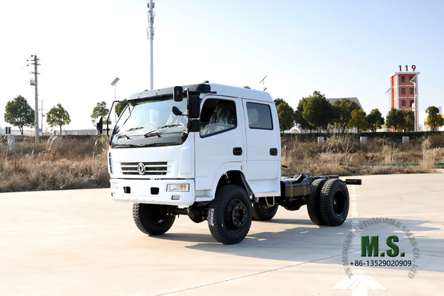 Chassi de caminhão com quatro unidades Dongfeng_4 * 4 cabine de duas fileiras com conversão personalizada Chassi de caminhão leve_AWD Fabricante de veículos especiais para exportação de caminhões off-road