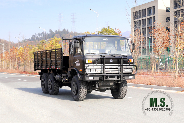 Dongfeng Caminhão off-road 6*6_Black EQ2102 153 Flathead Row a Half Cab Diesel Vehicle_Six Drive Transport Truck Export Special Vehicle