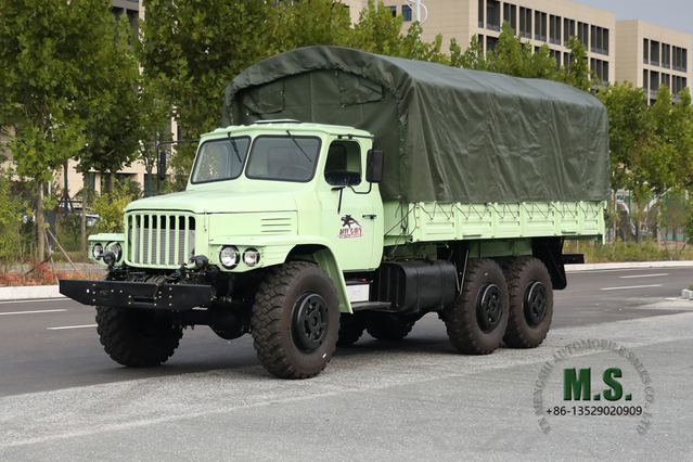 Dongfeng Caminhão fora de estrada EQ2100 com tração de seis rodas de 190 HP_ 6 * 6 Caminhões de carga AWD de cabeça pontiaguda de fileira única com pólo de lona_Exportar veículo para fins especiais