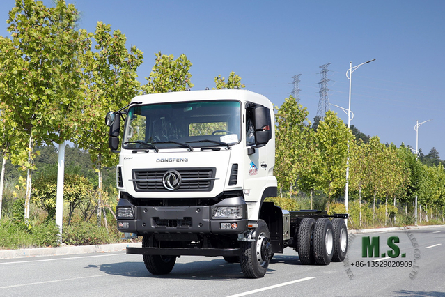 Dongfeng Chassi de caminhão de três eixos_25T 280hp Exportação Heavy Duty Chassis_7m Conversão de chassi de caminhão traseiro de oito rodas