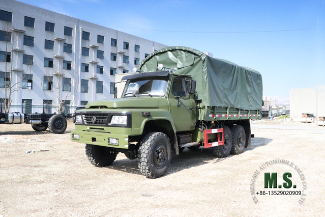 Dongfeng EQ2100 6 * 6 Caminhão off-road_Dongfeng Cabine pontiaguda de fileira única 140 com poste de cobertura de lona Veículo_Six Drive Truck Export Special Vehicle