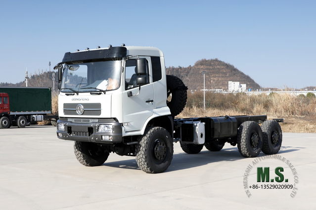 Dongfeng Chassi de caminhão 6*6_Flathead 260HP Mountain Forest Chassi de caminhão off-road_5.5 M Caixa de carga para exportação de chassi de veículo especial