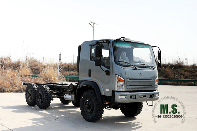 Chassis de caminhão off-road Bobcat 6 * 6 Flathead_ 210HP Dongfeng EQ2082E6D Conversão de chassi off-road_ Fabricante de veículos especiais de exportação com tração nas seis rodas