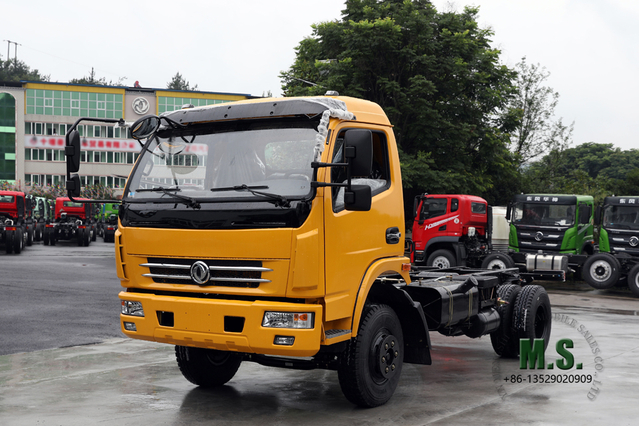 4×2 Dongfeng Chassi de caminhão leve de 140 HP_10T Caminhão diesel pequeno para exportação_Conversão personalizada de caminhão comercial com volante à esquerda/direita