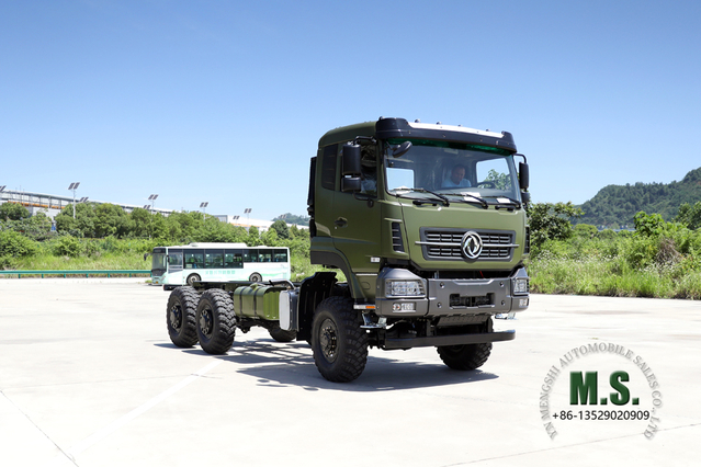 Dongfeng Chassi resistente off-road 6x6_ 340HP com tração nas seis rodas de longa distância, fabricante de conversão de chassi de caminhão de carga, exportação de chassi de veículo para fins especiais