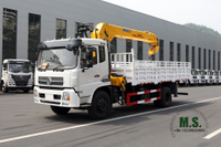 Guindaste montado em caminhão com lança de quatro seções 210 HP 10T _SQ10SK3Q Guindaste de braço reto montado em caminhão Fabricante de modificação de caminhão guindaste Dongfeng Exportar veículo para fins especiais