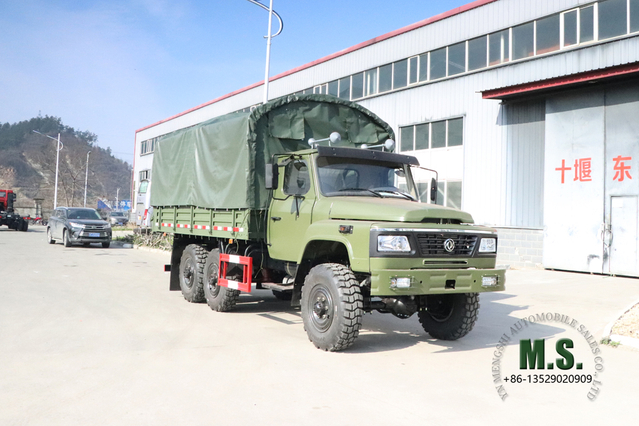 Dongfeng EQ2100 6 * 6 Caminhão off-road_Dongfeng Cabine pontiaguda de fileira única 140 com poste de cobertura de lona Veículo_Six Drive Truck Export Special Vehicle