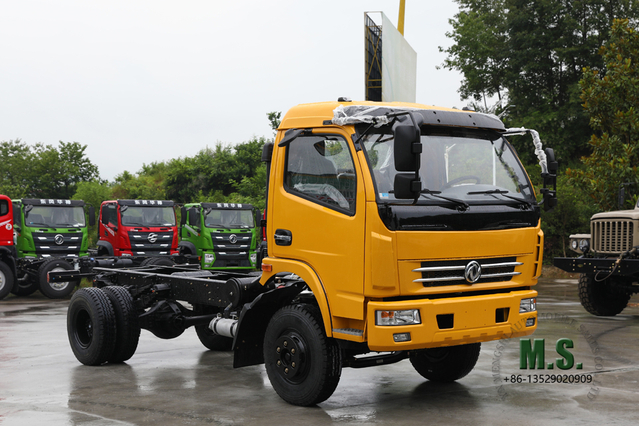 4×2 Dongfeng Chassi de caminhão leve de 140 HP_10T Caminhão diesel pequeno para exportação_Conversão personalizada de caminhão comercial com volante à esquerda/direita