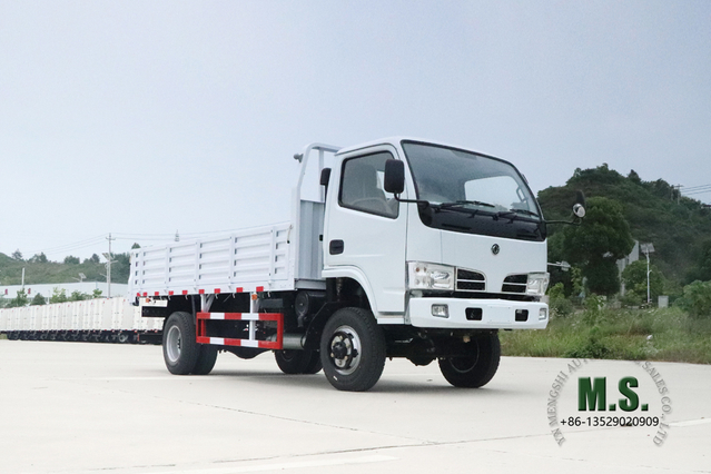 4 * 4 Dongfeng Caminhão off-road_ Direção à direita 90 HP 3T Vans de caminhão pequeno de fileira única_ Dongfeng Caminhão leve especial de exportação com quatro unidades