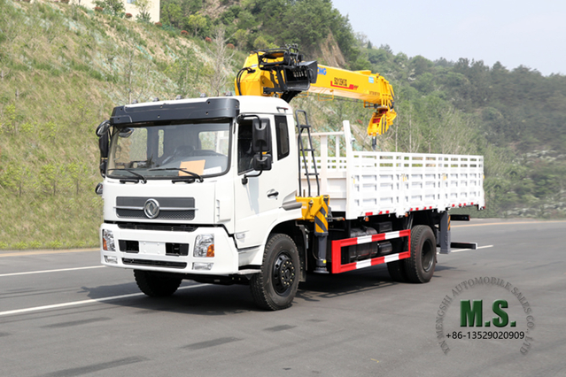 Guindaste montado em caminhão com lança de quatro seções 210 HP 10T _SQ10SK3Q Guindaste de braço reto montado em caminhão Fabricante de modificação de caminhão guindaste Dongfeng Exportar veículo para fins especiais