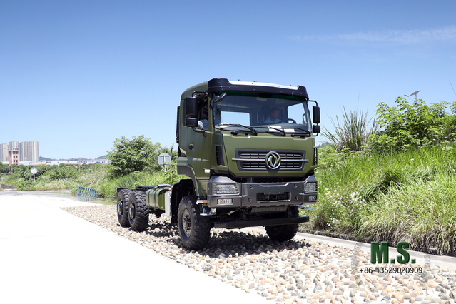 Dongfeng Chassi 6x6_ Tração nas seis rodas 340HPCab Caminhão de carga off-road para serviço pesado Fabricante de conversão de chassi Exportação de chassi de veículo para fins especiais