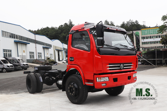 Exportação de chassi de caminhão pequeno 4 × 2 esquerdo / direito 160 HP_ Fabricante de conversão de chassi de micro caminhão _ Dongfeng Conversão de chassi de caminhão leve