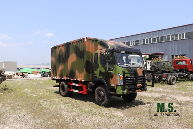 Van off road 4WD 10T_Dongfeng Veículo de transporte 4*4_Veículo refrigerado Caravana de viagem Quatro unidades de exportação Caminhão van especial