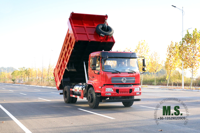 Dongfeng Caminhão basculante 4×2_Flathead Cabine basculante de uma fileira e meia Caminhão de mineração_Exportar veículo basculante especial