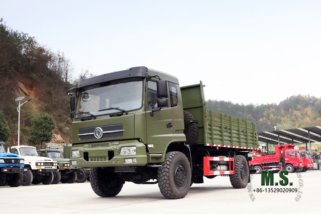 Caminhão basculante 4 × 4 para serviço pesado_210HP 4WD Dongfeng Caminhão basculante off road _9T Veículo de transporte local e de mineração