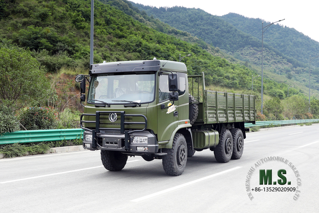 6 × 6 Dongfeng Caminhão especial off-road 8T para venda_ Caminhão de exportação com cabine de uma fileira e meia com tração nas seis rodas e barra de colisão_ Fabricante de veículos de transporte de 260 hp