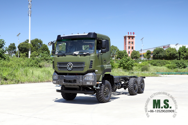 Dongfeng Chassi resistente off-road 6x6_ 340HP com tração nas seis rodas de longa distância, fabricante de conversão de chassi de caminhão de carga, exportação de chassi de veículo para fins especiais