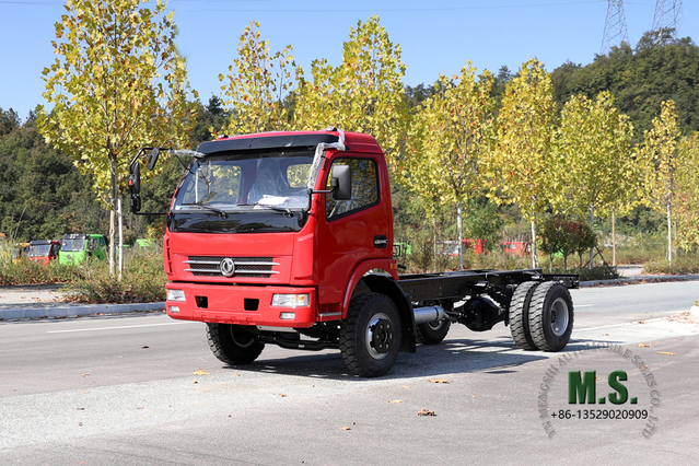 Chassi de caminhão pequeno 4 × 2 esquerdo / direito 160 HP_ Fabricante de conversão de chassi de micro caminhão _ Dongfeng Exportar chassi de caminhão leve especial