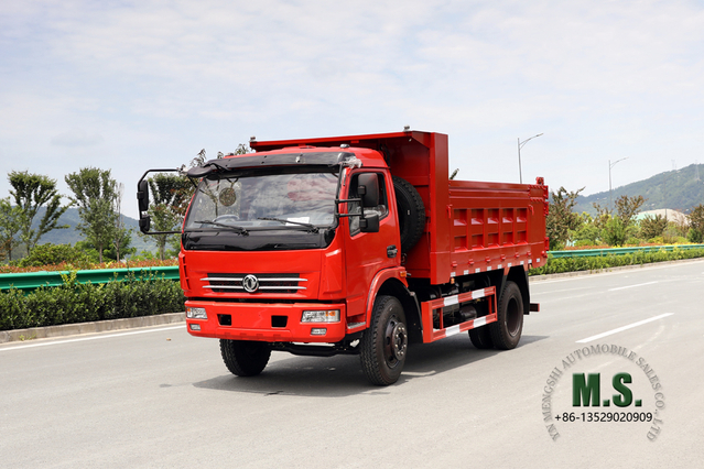 Dongfeng Caminhão basculante 4 × 2_5T Flathead Single Row Cab Light Caminhão basculante para venda_Exportar fabricante de veículos especiais