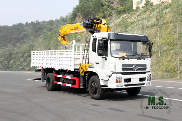 Guindaste montado em caminhão com lança de quatro seções 210 HP 10T _SQ10SK3Q Guindaste de braço reto montado em caminhão Fabricante de modificação de caminhão guindaste Dongfeng Exportar veículo para fins especiais
