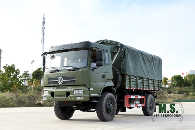 Dongfeng Caminhão basculante de quatro unidades_210HP 4*4 Flathead Half a Row Tipper Truck_Mining Transporte Veículo Exportação Caminhão Especial