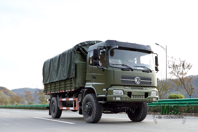 Caminhão basculante com cabine 4 × 4_Dongfeng Caminhão basculante de meia fileira com quatro unidades e cabeça chata_Fabricante de veículos transportadores de mineração no local