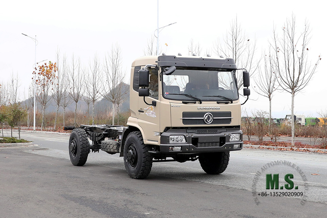 Dongfeng 4 * 4 Off Road Chassis_Four Drive Branco Tainjin Flat Head uma fileira e meia Chassi de caminhão_Dongfeng Exportar chassi de veículo especial