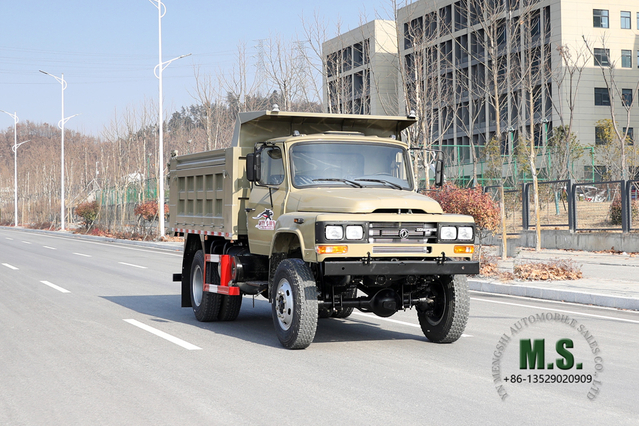 4 * 4 170hp Dongfeng Caminhão basculante off-road_ Camel Grey Caminhões de mineração com tração nas quatro rodas Exportam fabricante especial de modificação de caminhão basculante