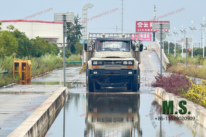 Dongfeng traseiro de caminhão 4x4 teste de fluxo de pneu duplo_crossing 