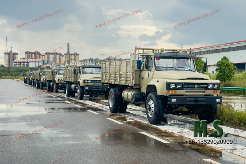 Dongfeng teste de cruzamento de estrada de pneus duplos traseiros de 