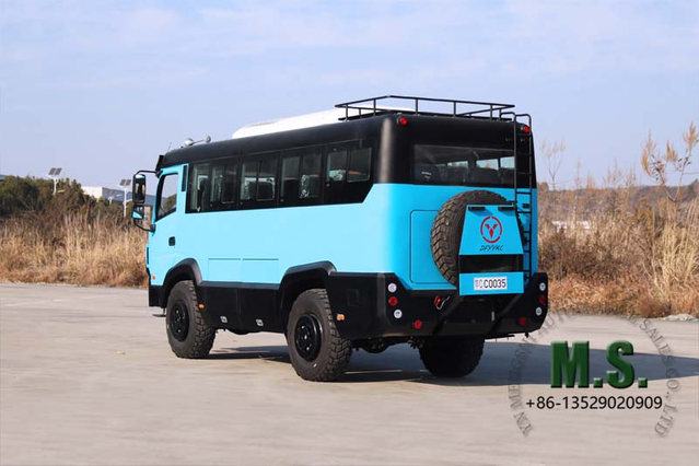 Ônibus off-road 190 HP, 23 assentos 4x4_Cummins Engine 4WD Ônibus durável para estradas ruins Gravador de câmera reversa Design de cores_Dongfeng Ônibus de uso militar direto do fabricante