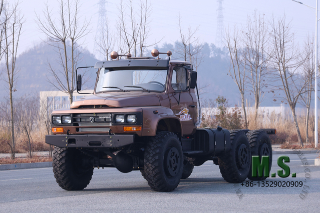 Peso bruto de 190 cavalos e 11 toneladas Dongfeng Chassi de caminhão off-road 6x6 com motor Cab_Cummins Injeção mecânica de combustível, antigo modelo para fins especiais, CTIS, simples e druável_Manufacturer Direct