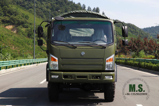 Dongfeng EQ2082 Flathead Army Green com lona_Dongfeng 6*6 Exportação de caminhão de transporte off-road