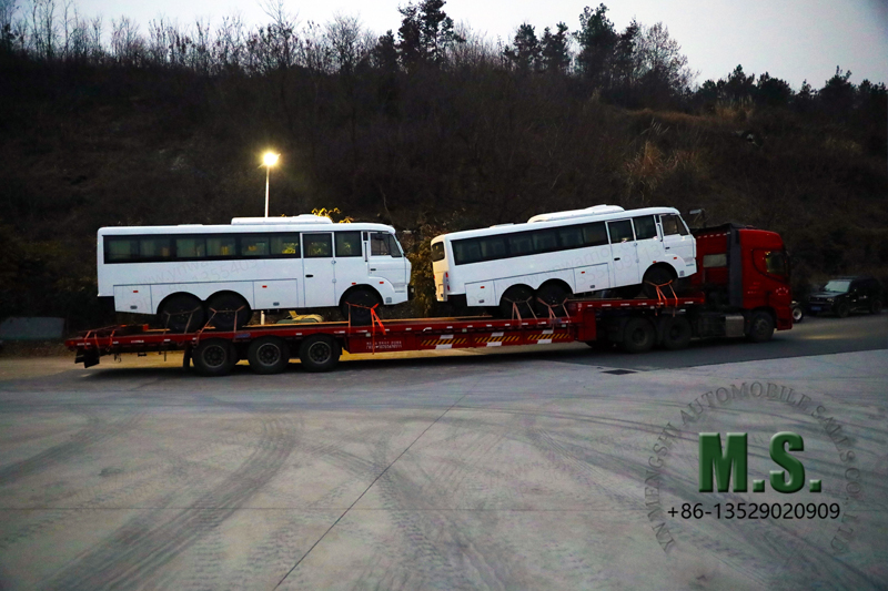 white 6X6 bus dispatched 