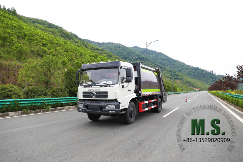 Galeria de veículos e chassi 36: Dongfeng 4x2 Caminhão de lixo de 10 toneladas.