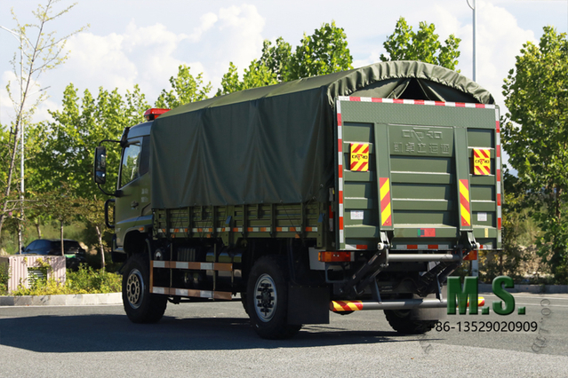 210 cavalos de potência de 16 toneladas de peso bruto Dongfeng 4x4 Cargo caminhão_cummins Motor, nível de emissão Euro-6, portão de rampa de elevador hidráulico, lona de chuva, manufatura pesada.