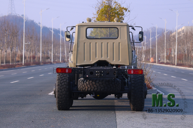 260 cavalos de potência, 26 toneladas, peso bruto 6x6 off-road Dongfeng Chassi de caminhão com cabine_Com tomada de força, guincho elétrico dianteiro, motor Cummins de injeção mecânica, grade de proteção nas luzes, para caminhão de perfuração