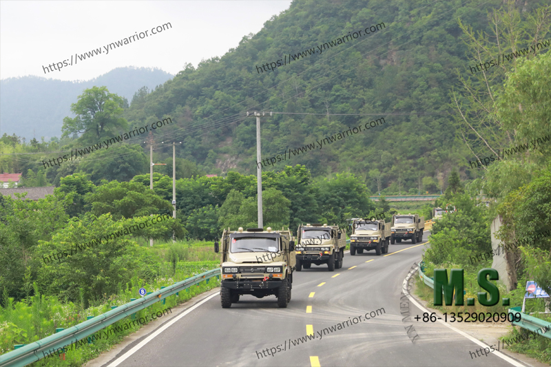 Dongfeng truck fleet in A Montanha 